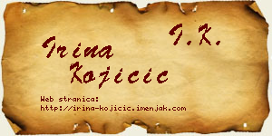 Irina Kojičić vizit kartica